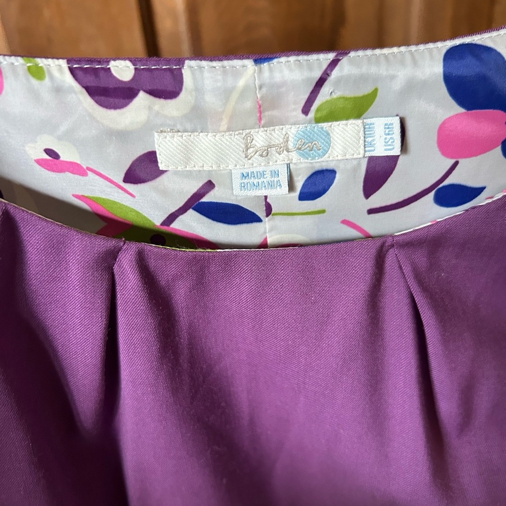 Boden Purple Dress with Pleated Neckline - Picture 4 of 10